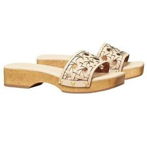 Tory Burch Basketweave Clog Sandal size 10